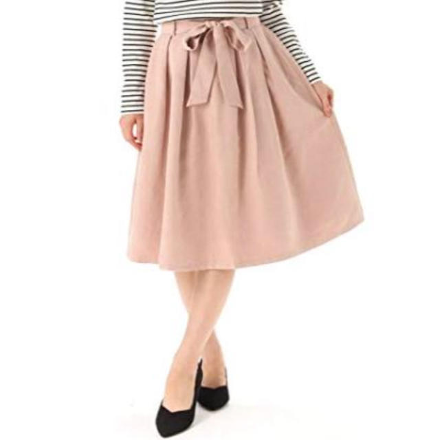 【ハニーズ 】共ベルト付き フレアスカート【ピンク】 レディースのスカート(ひざ丈スカート)の商品写真