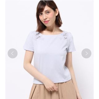 ウィルセレクション(WILLSELECTION)の【美品】ポンチ肩フラワープルオーバー(カットソー(半袖/袖なし))