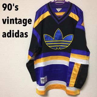 アディダス(adidas)の【90's】アディダス ジャージ/メッシュ Ｖネックロングスリーブ(Tシャツ/カットソー(七分/長袖))