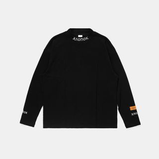 オフホワイト(OFF-WHITE)のヘロンプレストン風 モックネック ロングTシャツ(Tシャツ/カットソー(七分/長袖))