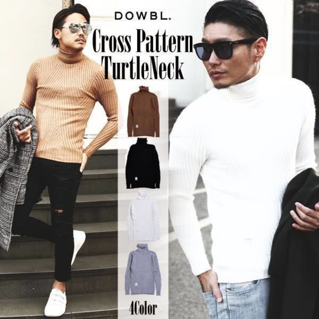 DOWBL cross pattern　turtleneck 44