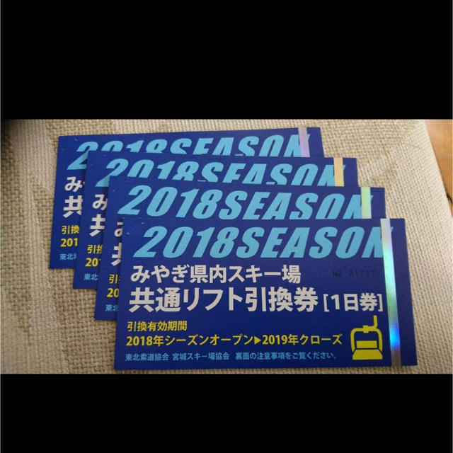 [18-19]宮城県スキー場共通リフト券2枚セット