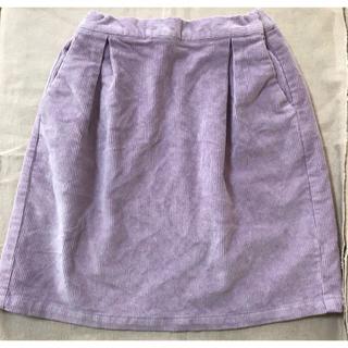 レトロガール(RETRO GIRL)のRETRO GIRL（レトロガール）の薄紫コーデュロ台形スカート　タイトスカート(ひざ丈スカート)