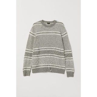 エイチアンドエム(H&M)の[新品] H&M | セーター | グレー/ホワイトパターン | L(ニット/セーター)