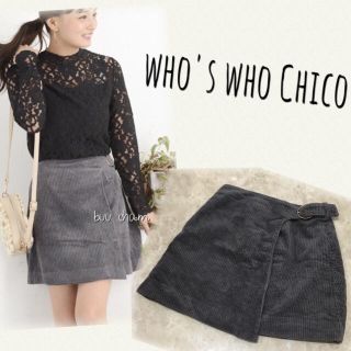 フーズフーチコ(who's who Chico)のwho's who Chico♡コーデュロイラップ台形スカート(ミニスカート)