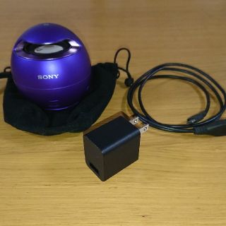 ソニー(SONY)のSRS-X1 パープル Bluetooth NFC 防水 スピーカー 中古品(スピーカー)