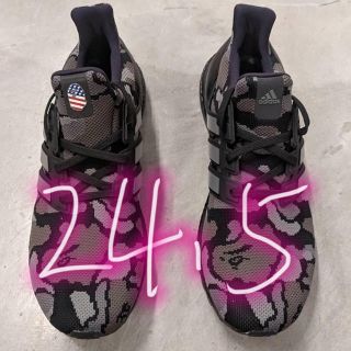 アディダス(adidas)の24.5‼️ ULTRA BOOST BAPE adidas 黒(スニーカー)