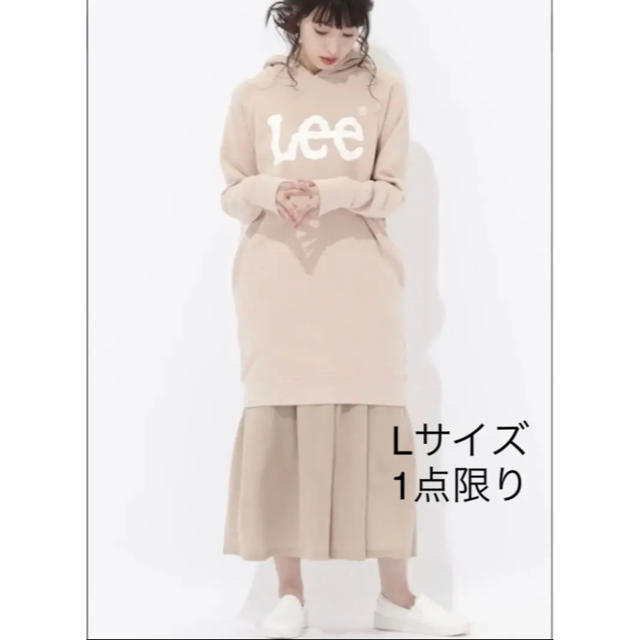 Lee(リー)の新品☆Lee ロゴ ロングパーカー Lサイズ ピンク レディースのトップス(パーカー)の商品写真