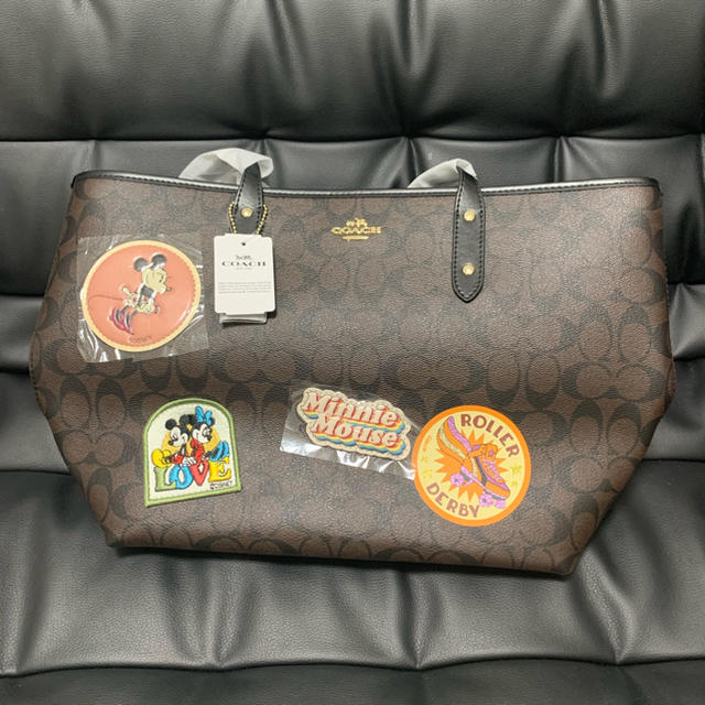 coach ディズニー バッグ 茶F29358