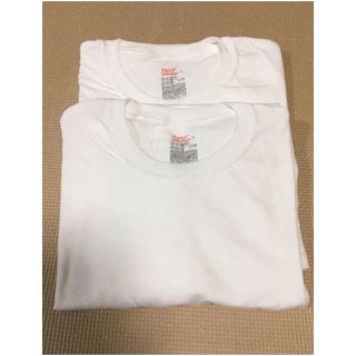 ヘインズ(Hanes)のヘインズ 丸首白シャツ  Lサイズ２枚セット(Tシャツ/カットソー(半袖/袖なし))