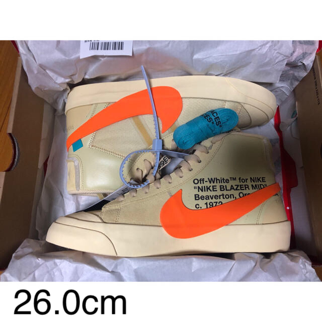 NIKE(ナイキ)の26.0 NIKE BLAZER MID OFFWHITE ORANGE メンズの靴/シューズ(スニーカー)の商品写真