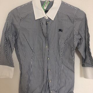 バーバリーブルーレーベル(BURBERRY BLUE LABEL)の高級クリーニング済 バーバリーブルーレーベルストライプシャツ(シャツ/ブラウス(長袖/七分))