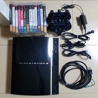 プレイステーション3(PlayStation3)のPlayStation3初期型 ソフト13本 充電器のおまけ付き(家庭用ゲーム機本体)