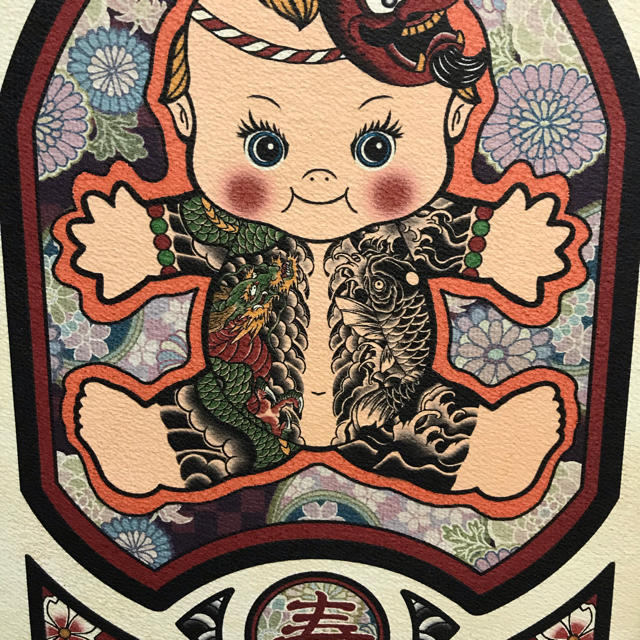 刺青キューピー 天狗面 アートフレーム オリジナルデザイン 和彫り龍 鯉の通販 By qcomic ラクマ