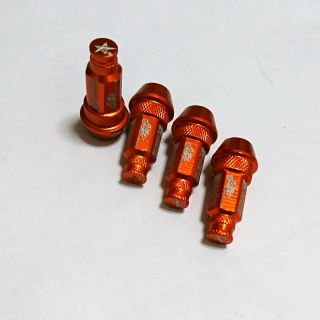 RYANSTAR Racing オレンジ エアーバルブ ナット 4個セット(汎用パーツ)