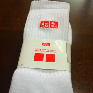 ユニクロ(UNIQLO)の【レア】ユニクロ ロゴ入り テニスソックス 白 (ソックス)