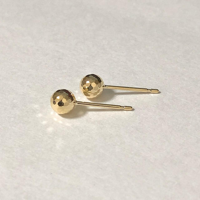 ピアス  K18  ミラーボール4mm！