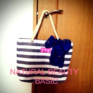 ナチュラルビューティーベーシック(NATURAL BEAUTY BASIC)の【夏物処分】リボン付マリンバッグ(トートバッグ)