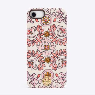 トリーバーチ(Tory Burch)のTORY BURCH iPhone8 ケース ミラー付き ピンク 花柄(iPhoneケース)