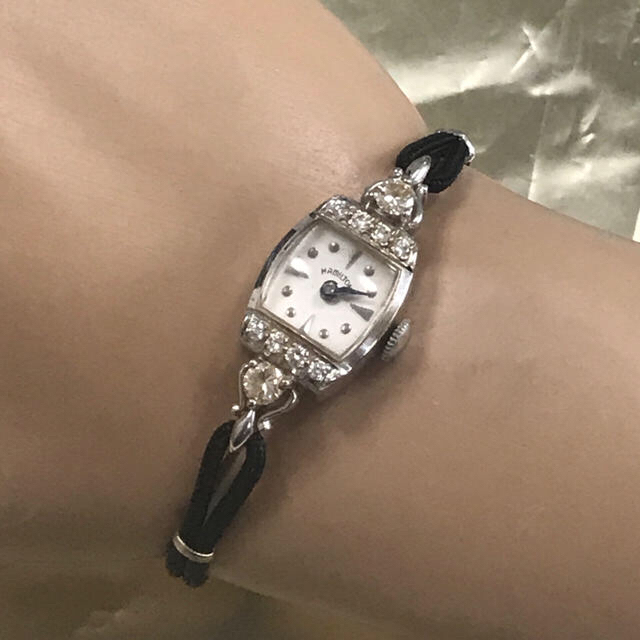 感謝価格】 Hamilton 大粒ダイヤ 14K レディース時計 ハミルトン (Puri