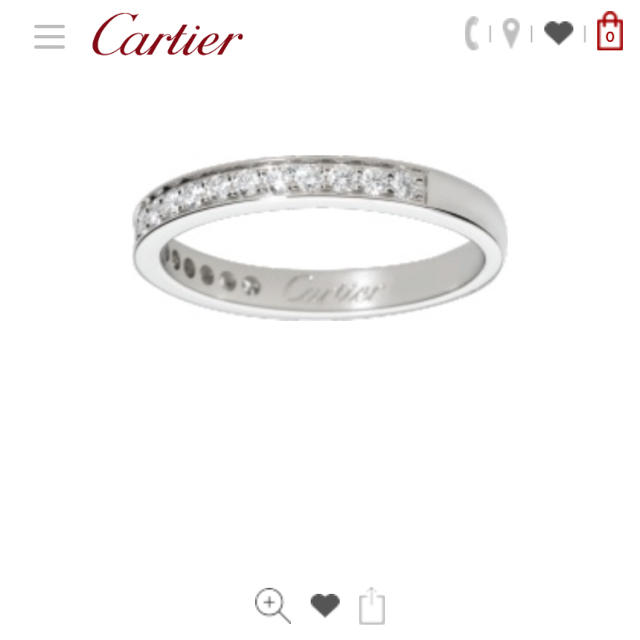 Cartier(カルティエ)のカルティエ ハーフエタニティ 9号 プラチナ リング レディースのアクセサリー(リング(指輪))の商品写真