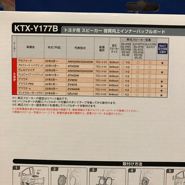 交渉で値下げします!ALPINE 音楽向上 インナーバッフル KTX-Y177Bの