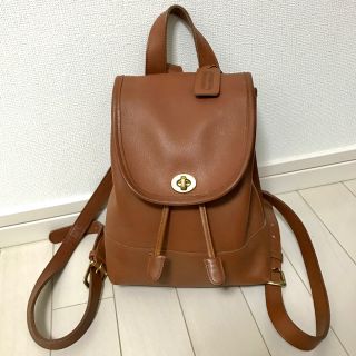 コーチ(COACH)のコーチ ヴィンテージ レザー  ミ二 リュック サック バッグ ブラウン(リュック/バックパック)