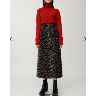 マウジー(moussy)の新品タグ付き MOUSSY レオパード スリット スカート マウジー(ひざ丈スカート)