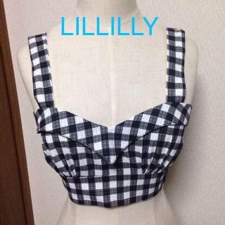 リルリリー(lilLilly)のLILLILLYギンガムチェックビスチェ(ベアトップ/チューブトップ)