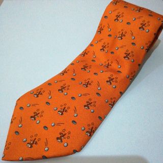 エルメス(Hermes)のHERMES☆ネクタイ☆オレンジ☆ウサギ柄☆エルメス(ネクタイ)