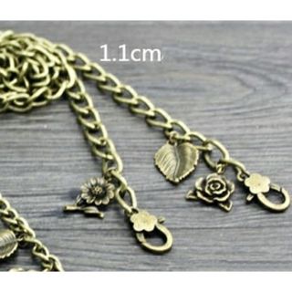 鞄バッグがま口持ち手ショルダー肩紐チェーン：ハンドメイドバッグ用：バッグチェーン(各種パーツ)