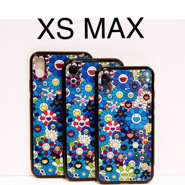 iPhone ケース Xsmax用 村上隆 フラワー ブルー 青 カイカイキキ