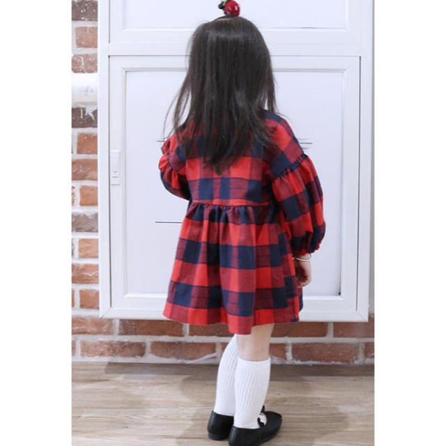 新品○チェック柄ミニワンピ○130 キッズ/ベビー/マタニティのキッズ服女の子用(90cm~)(ワンピース)の商品写真