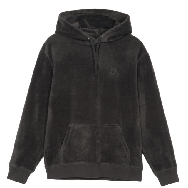 STUSSY PILE FLEECE HOOD パーカー Lサイズ ブラック