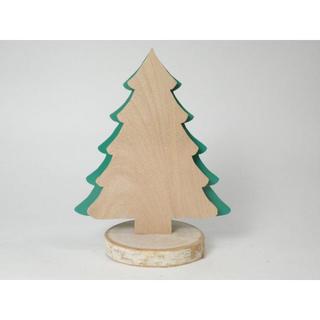 木製　クリスマスツリーの置物(インテリア雑貨)