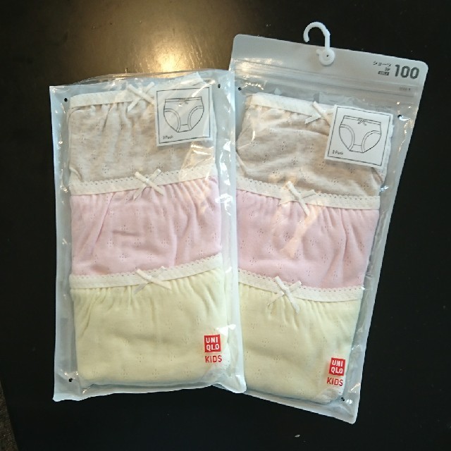 UNIQLO(ユニクロ)の【1セットに変更しました】ユニクロ 子供用パンツ 100 1セット3枚 キッズ/ベビー/マタニティのキッズ服女の子用(90cm~)(下着)の商品写真