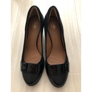 クラークス(Clarks)のClarks 黒太ヒール 25センチ☆美品(ハイヒール/パンプス)