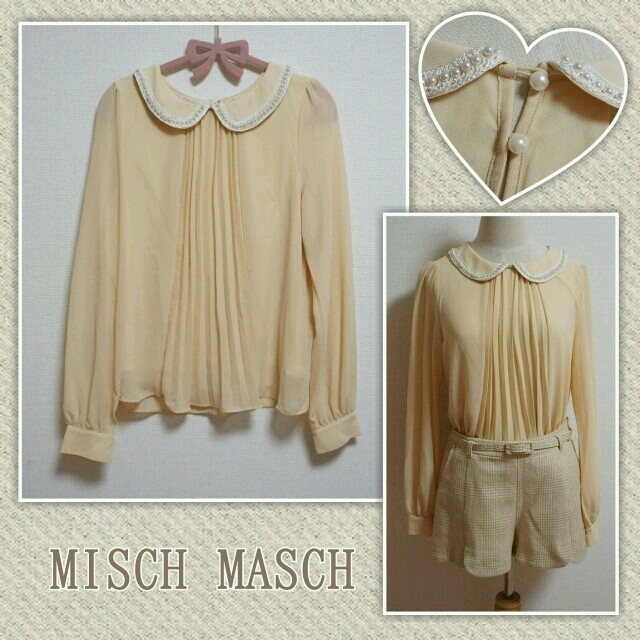 MISCH MASCH(ミッシュマッシュ)のパール襟シフォンブラウス レディースのトップス(シャツ/ブラウス(長袖/七分))の商品写真