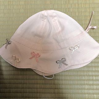 トッカ(TOCCA)のTOCCA リボン刺繍 帽子(薄ピンク)(帽子)