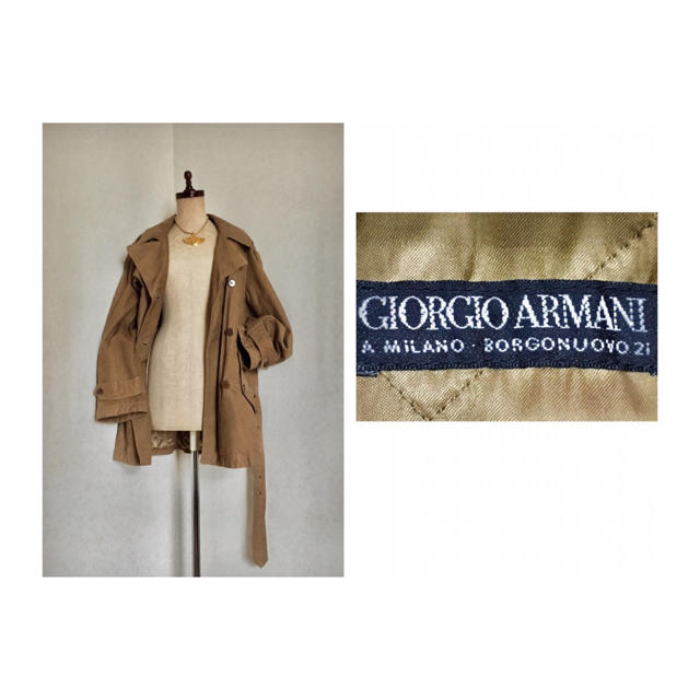 Giorgio Armani(ジョルジオアルマーニ)の90s GIORGIO ARMANI SUEDE COAT スエード アルマーニ レディースのジャケット/アウター(トレンチコート)の商品写真