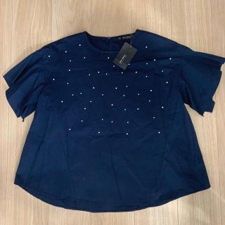 ザラ(ZARA)のZARA ザラ ブラウス パール ビジュー 半袖 シャツ チュニック(シャツ/ブラウス(半袖/袖なし))