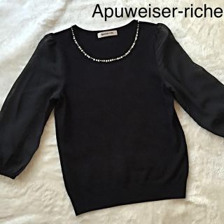 アプワイザーリッシェ(Apuweiser-riche)のApuweiser-riche黒トップス(シャツ/ブラウス(長袖/七分))