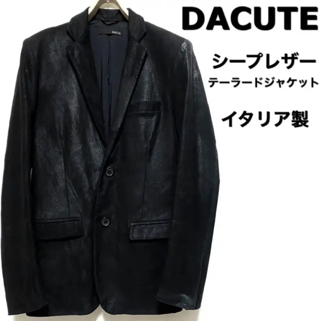 ジャケット/アウターdacute☆レザーテーラードジャケット☆定価14万☆ストレッチ入☆