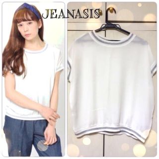 ジーナシス(JEANASIS)の▽ラメラインシャツプルオーバー(Tシャツ(半袖/袖なし))