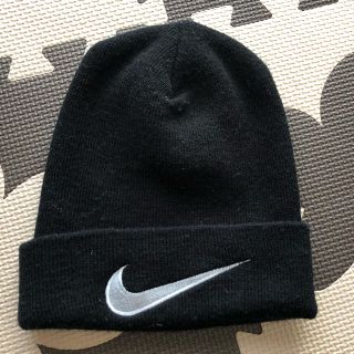 90S】nikeナイキニット帽キャップチャコールグレー刺繍ロゴ