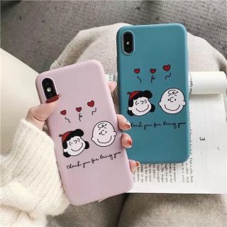 スヌーピー(SNOOPY)のピンク スヌーピー iPhoneX(iPhoneケース)