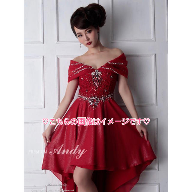 レディース♡ Andy ♡ ショートインロングドレス(red)