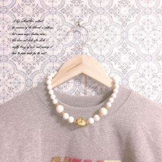 【VINTAGE】アンティーク薔薇ペイントネックレス✩︎レトロ(ネックレス)