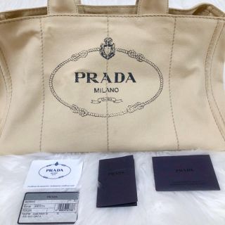 プラダ(PRADA)のプラダ カナパ バッグ 白 アイボリー トート canapa ギャランティカード(トートバッグ)