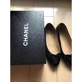 シャネル(CHANEL)のCHANELシャネル バレエシューズ パンプス 38ブラック(バレエシューズ)